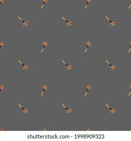 seamless pattern round brush and red paint in cartoon style. Contemporary pattern, great design for any purposes.
