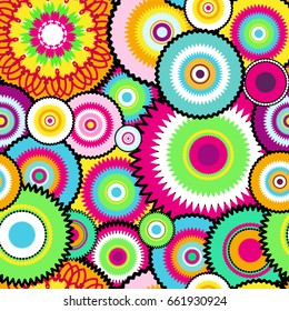Seamless pattern from round elements. Mandala background. Patterns for edible icing sheets for covering cakes.