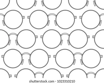 Seamless pattern of the round eyeglasses svg