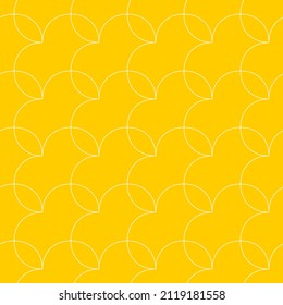 Seamless pattern of round lines. Unusual lattice. Geometric orange background.