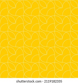 Seamless pattern of round lines. Unusual lattice. Geometric orange background.