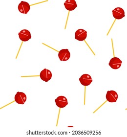 Nahtloses Muster mit runden Lollipops. Bonbons im Cartoon-Stil.