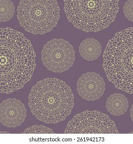 Seamless pattern with round ornament.