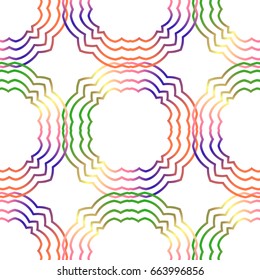 Seamless pattern with round ornament. Vector illustration background. Seamless multicolor pattern with oriental mandalas

