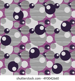 Seamless pattern with round shapes. Melange background. Monochrome turquoise background. Particles.
