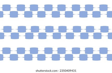 seamless pattern with round squares, two tone blue and white round block checkerboard horizontal strip repeat pattern, replete image, design for fabric printing