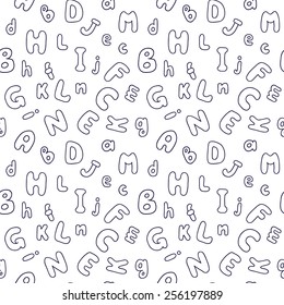 Seamless Pattern With Rounded Alphabet Letters