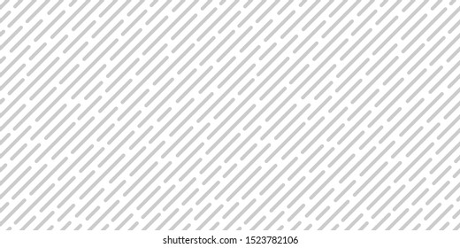 Seamless pattern with rounded diagonal lines. Modern stylish texture with gray diagonal stitches. Abstract monochrome vector background.