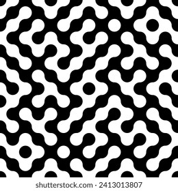 Seamless Pattern of rounded Irregular maze lines vector, abstract stripe repeating patterns.
