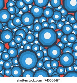Seamless pattern. Rounded octagons arranged randomly.