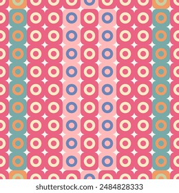 seamless pattern rounded rectangle mixed donut shape pastel shades color, illustrations vector