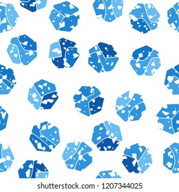 Seamless pattern. Rounded shabby heptagons.