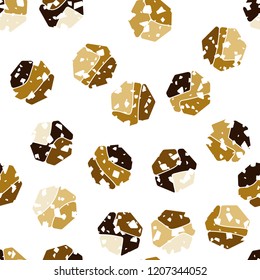 Seamless pattern. Rounded shabby heptagons.