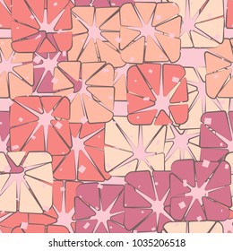 Seamless pattern from rounded squares broken into triangles.
Multi-colored texture. Elegant camouflage.