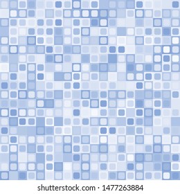 Seamless pattern. Rounded squares checkered texture. Chaotic painted picture. Winter pale colors.