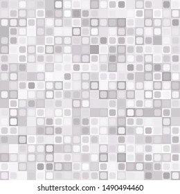 Seamless pattern. Rounded squares checkered texture. Chaotic painted picture. Winter pale colors.