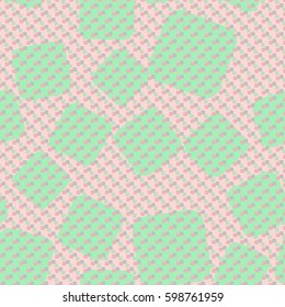 Seamless pattern. Rounded squares. Grungy textiles. Children's clothing. Simple background. Nice wallpaper. Flat. Cartoon.