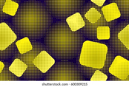 Seamless pattern. Rounded squares. Halftone transparent spheres. Grunge image. Children's textiles Fashion camouflage. Flat. Cartoon. Abstraction.