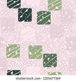 Seamless pattern with rounded squares on a lace background. With the ability to edit.