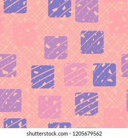Seamless pattern with rounded squares on a waffle background. With the ability to edit.