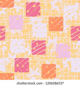 Seamless pattern. Rounded squares on the background of seven-pointed stars.