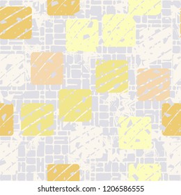 Seamless pattern. Rounded squares on the background of seven-pointed stars.