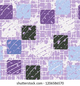 Seamless pattern. Rounded squares on the background of seven-pointed stars.