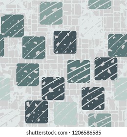 Seamless pattern. Rounded squares on the background of seven-pointed stars.