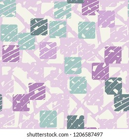 Seamless pattern. Rounded squares on the abstract grid background.