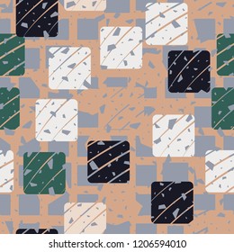 Seamless pattern. Rounded squares on a different mesh.