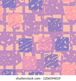 Seamless pattern. Rounded squares on a different mesh.