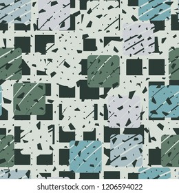 Seamless pattern. Rounded squares on a different mesh.