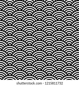 Seamless pattern with rounded wave. Vector