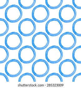 Seamless pattern with rounds. Hand-drawn background. Vector illustration. Real watercolor drawing.