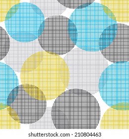 Seamless pattern with rounds. Vector image. Textile background.