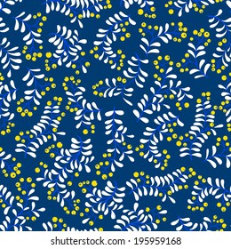 Seamless pattern with rowan berry