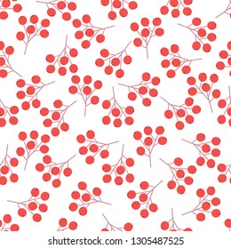 seamless pattern with rowan branch