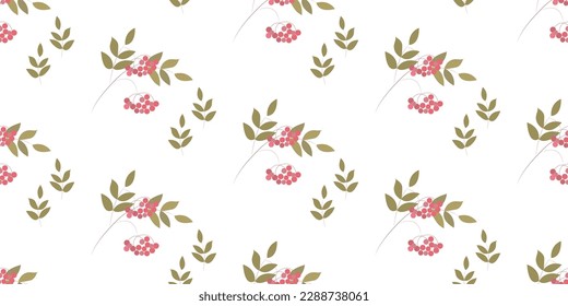 Seamless pattern with rowan. Perfect for printing on fabric and paper.