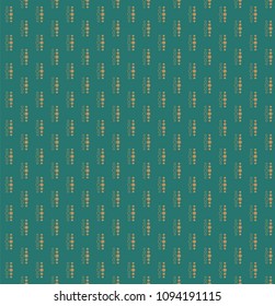 seamless pattern with rows of brown dots and circles against a green fond