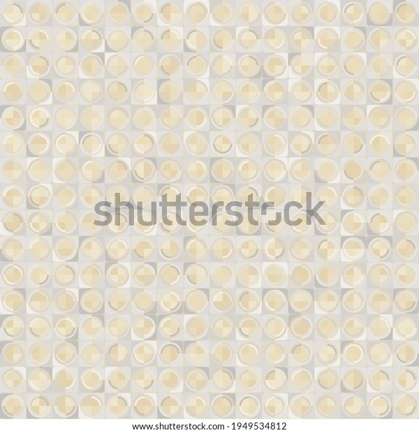 Seamless pattern. Rows of divided circles.\
Gold and silver shades. Light, pale\
shades.