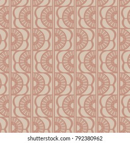 a seamless pattern with rows repeated stylized flower shapes