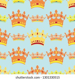 Seamless pattern of royal crowns