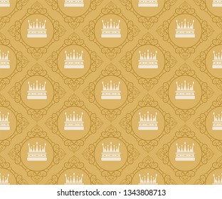 Seamless pattern with royal crowns