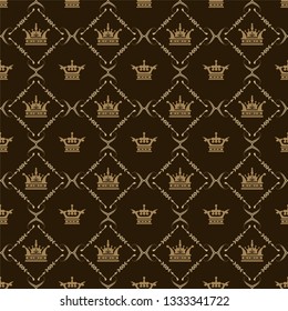 Seamless pattern with royal crowns for your design, vector image