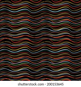 Seamless pattern. rregular abstract colorful striped texture with horizontal direction