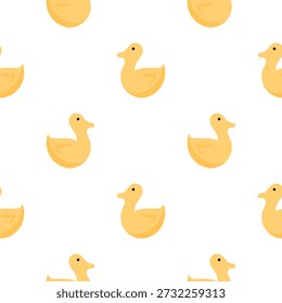 seamless pattern of rubber duck illustration on white background
