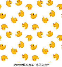 seamless pattern rubber duck toy, vector illustration, cartoon