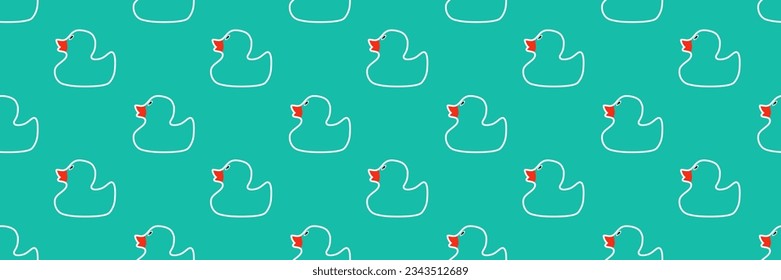 Seamless pattern with rubber ducks. Vector background