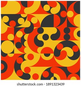 Seamless pattern rug from consisting of circular shapes. Poster design.