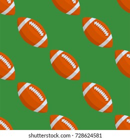 Seamless pattern with rugby ball vector championship symbol american game tile sport shape backdrop illustration.